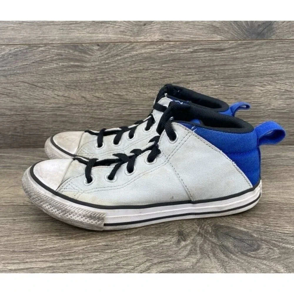 Converse Chuck Taylor All Star Boys Sneakers‎ Shoes Size 2 White Royal Blue